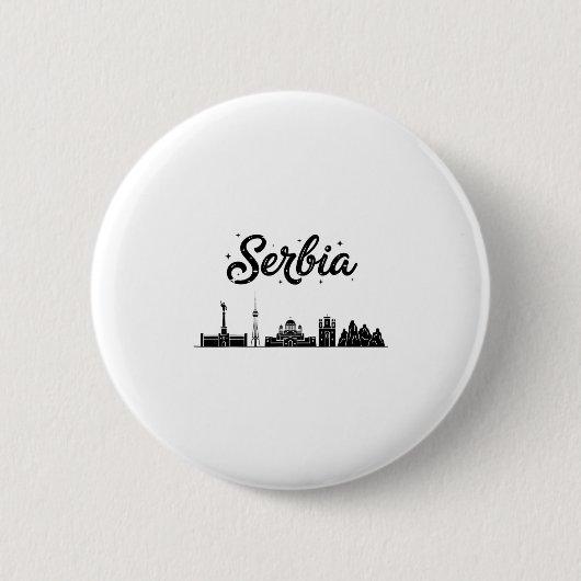 Serbien Skyline Reise Urlaub Outfits Button (Vorderseite)