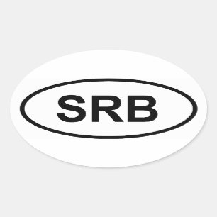 Serbien "SRB " Ovaler Aufkleber