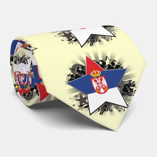 Serbien-Stern Krawatte (Gerollt)