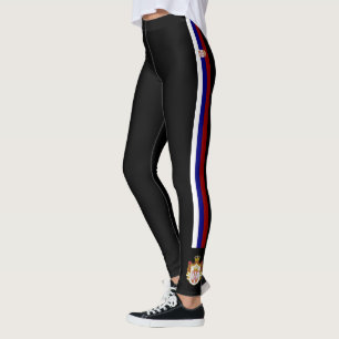 Serbien stripes Flagge Leggings