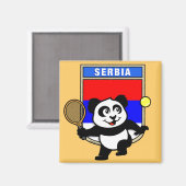 Serbien Tennis Panda Magnet (Vorderseite/Rückseite)