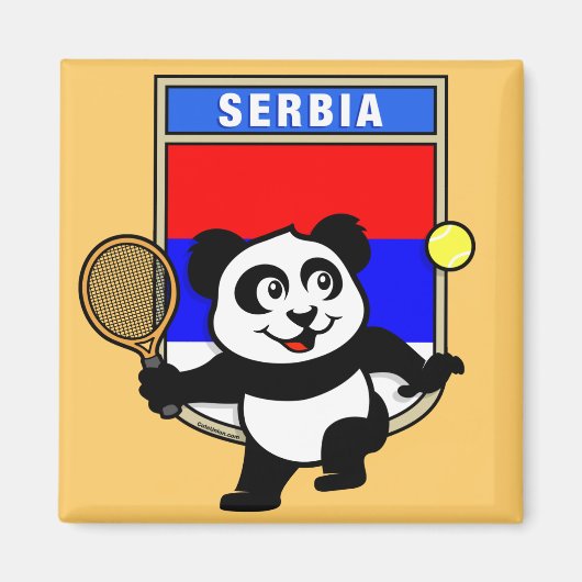 Serbien Tennis Panda Magnet (Vorne)