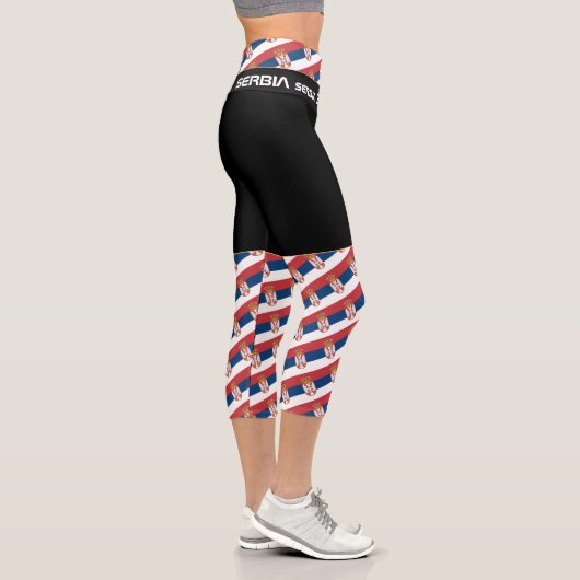 Serbien und serbische Flaggenmode, Fitness Capri Leggings (Rechts)