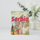 Serbien Vintage Travel Poster Postkarte (Stehend Vorderseite)