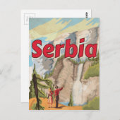 Serbien Vintage Travel Poster Postkarte (Vorne/Hinten)