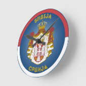 Serbien Wappen Kreisform  Runde Wanduhr (Winkel)
