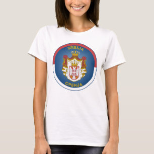 Serbien Wappen Kreisform  T-Shirt