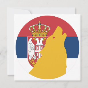 Serbien Wolf Serbische Nationale Tierflagge Einladung
