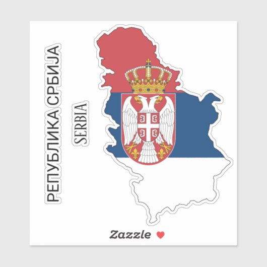 Serbienflagge Charming Patriotic Karte Aufkleber (Blatt)