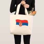 Serbienflagge Tote Tag Jumbo Stoffbeutel (Vorderseite (Produkt))