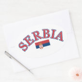 Serbienfußballdesign Ovaler Aufkleber (Umschlag)