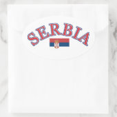 Serbienfußballdesign Ovaler Aufkleber (Tasche)