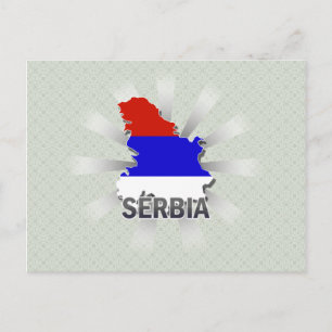 Serbiens Flag Karte 2.0