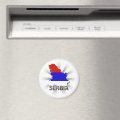 Serbiens Flag Karte 2.0 Magnet (In Situ (Geschirrspüler))