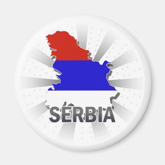Serbiens Flag Karte 2.0 Magnet (Vorne)