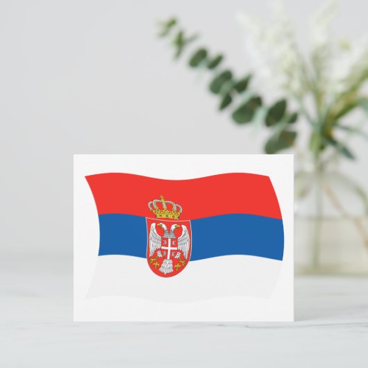 Serbiens Flag Postkarte (Stehend Vorderseite)