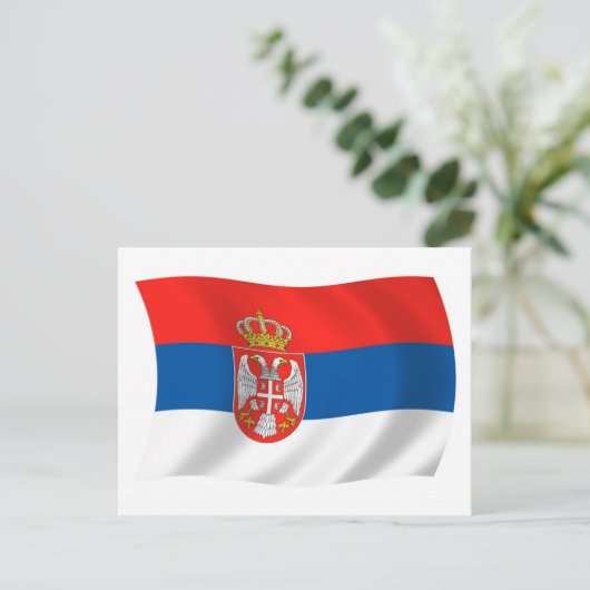 Serbiens Flag Postkarte (Stehend Vorderseite)