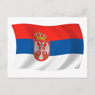 Serbiens Flag Postkarte