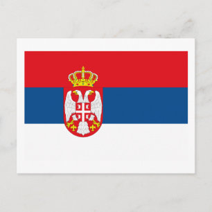 Serbiens Flag Postkarte