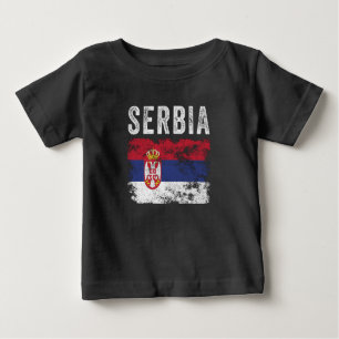 Serbiens Flagge erschüttert - serbische Flagge Baby T-shirt