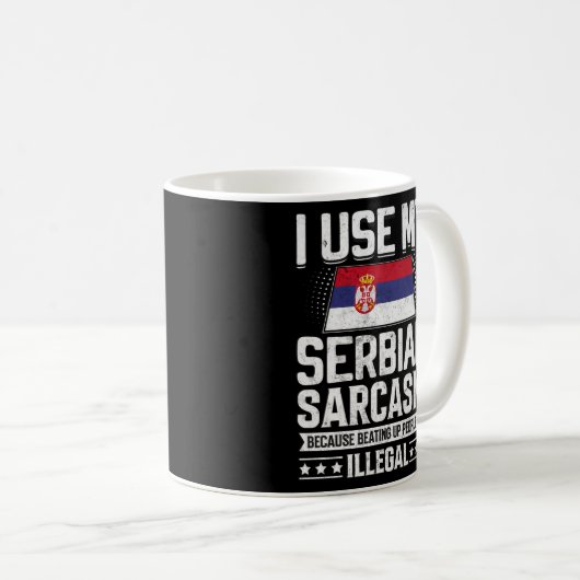 Serbiens Flagge Kaffeetasse (VorderseiteRechts)