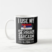 Serbiens Flagge Kaffeetasse (Links)