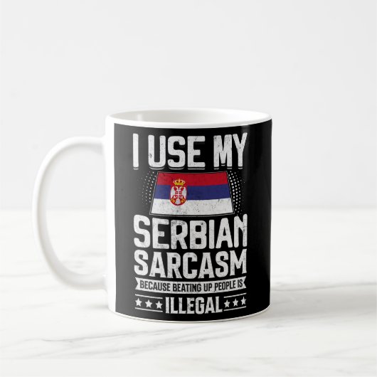 Serbiens Flagge Kaffeetasse (Links)
