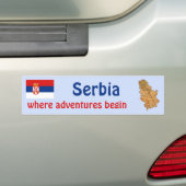 Serbiens Flagge + Karte Autoaufkleber (Auf Auto)