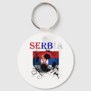 Serbiens Logo Flagge Srbija Geschenke für Fußballt Schlüsselanhänger