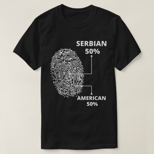 Serbisch American Fingerprint T-Shirt (Design vorne)