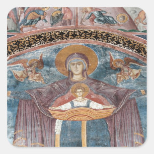 Serbisch-Orthodoxe Kirche und UNESCO-Standort, 2 Quadratischer Aufkleber