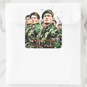 Serbische Armee Quadratischer Aufkleber (Tasche)