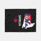 Serbische Basketball Fleecedecke (Vorderseite (Horizontal))