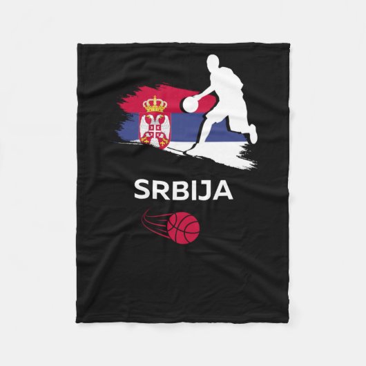 Serbische Basketball Fleecedecke (Vorderseite)