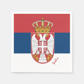 Serbische Fahne & Serbiens Party Mode /sport Serviette (Vorderseite)