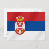 Serbische Flagge - Abfahrt nach Srbija Postkarte (Vorne/Hinten)