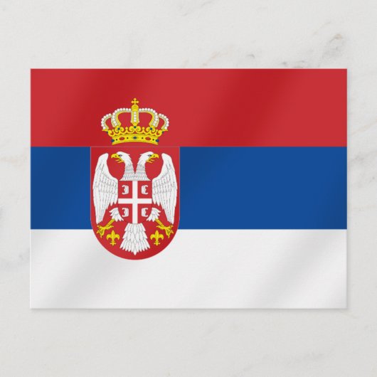 Serbische Flagge - Abfahrt nach Srbija Postkarte (Vorderseite)