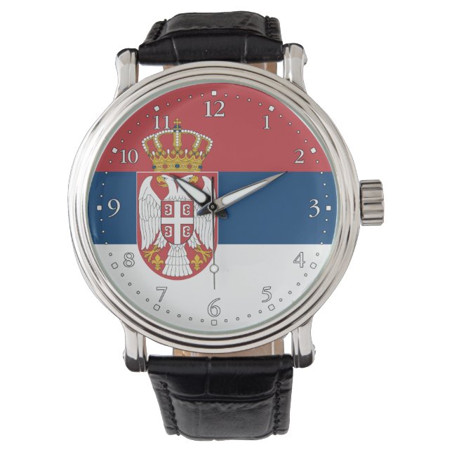 Serbische Flagge Armbanduhr (Vorderseite)