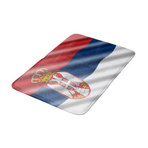 Serbische Flagge Badematte