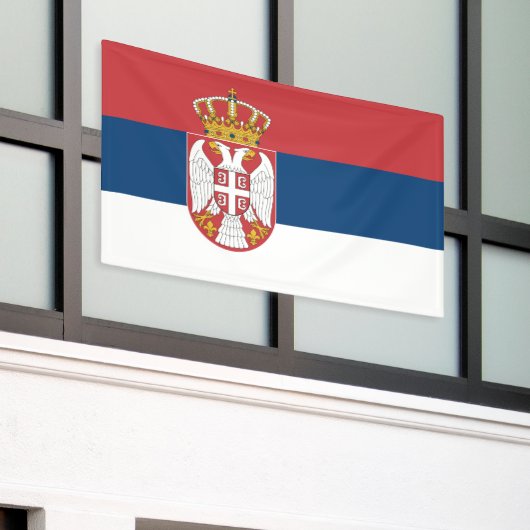 Serbische Flagge Banner (Äußeres Gebäude)