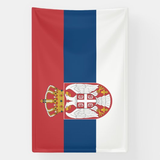 Serbische Flagge Banner (Vertikal)