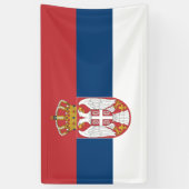 Serbische Flagge Banner (Vertikal)