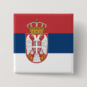 Serbische Flagge Button