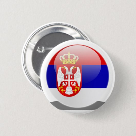 Serbische Flagge Button (Vorne & Hinten)