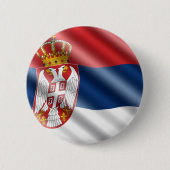 Serbische Flagge Button (Vorderseite)