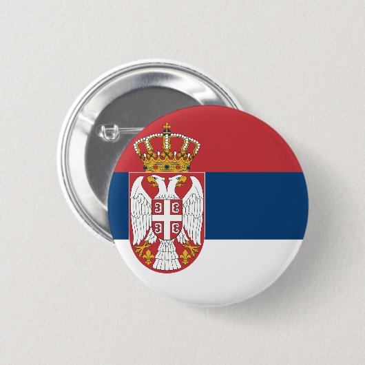 Serbische Flagge Button (Vorne & Hinten)