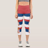 Serbische Flagge Capri Leggings (Vorderseite)