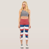 Serbische Flagge Capri Leggings (Vorderseite)