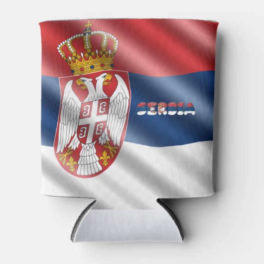 Serbische Flagge Dosenkühler (Vorderseite)