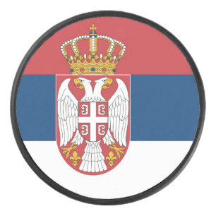 Serbische Flagge Eishockey Puck